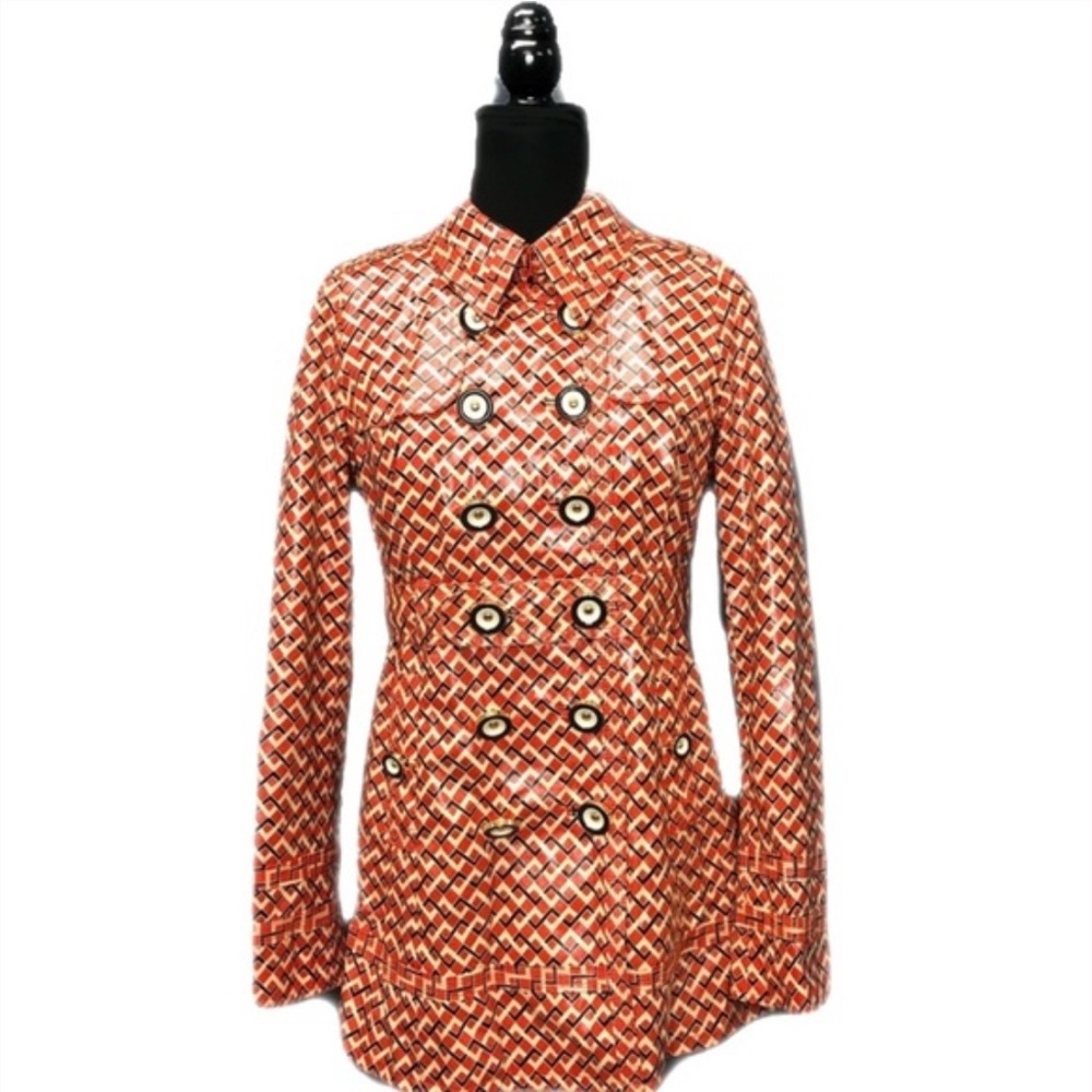 Vintage Rare Juicy Couture Red and White Rain Trench Coat